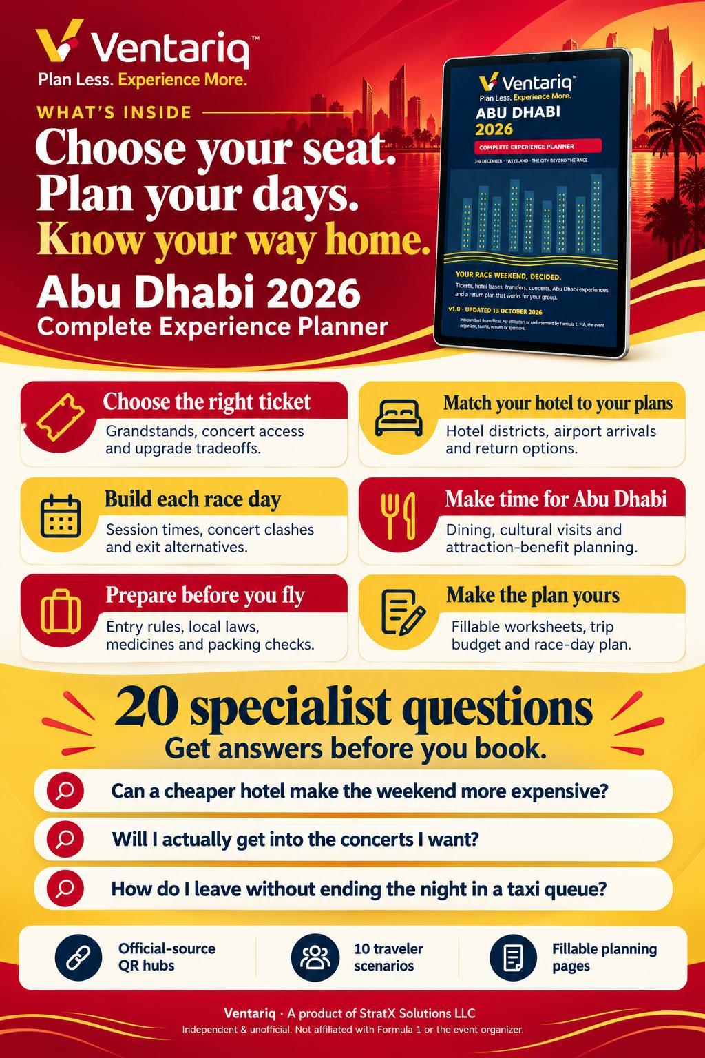 Formula 1 Abu Dhabi Grand Prix 2026 Experience Planner